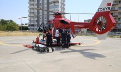 Diyarbakır'da ambulans helikopter kazada yaralanan 79 yaşındaki kadın için havalandı