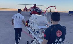 Mardin'de ambulans helikopter bir günlük bebek için havalandı