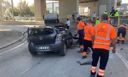 Konya'da köprülü üst geçitten düşen otomobilin sürücüsü yaşamını yitirdi