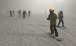 Erciyes'te meşaleli yeni yıl kutlaması