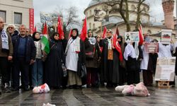 Bursa'da sağlık çalışanları ve hekimler Filistin'e destek için sessiz yürüdü