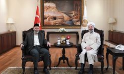 Diyanet İşleri Başkanı Erbaş, Filistinli Alimler Birliği Başkanı Tekruri'yi kabul etti