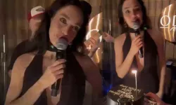 Aybüke Albere’ye sahnede pasta sürprizi