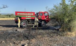Çanakkale'de tarım arazisinde çıkan yangın söndürüldü