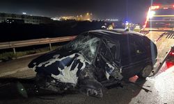 Bursa'da bariyerlere çarpan otomobildeki 2 kişi yaralandı