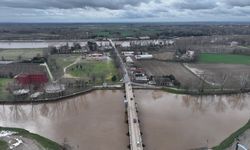 Edirne'de nehir debileri yağışlarla yükseldi