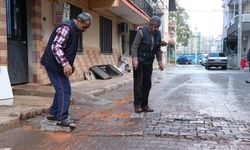 İzmir'de mahalleli bozulan yolu kendi imkanlarıyla onardı
