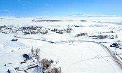 Kars'ın kırsal kesimleri karla kaplandı