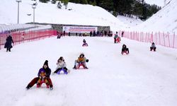 Palandöken Kent Ormanı'ndaki kızak pisti, yarıyıl tatilinde 25 bini aşkın misafiri ağırladı