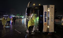 Samsun'da yolcu otobüsü devrildi, 6 kişi yaralandı