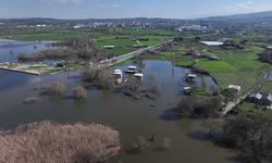 Uluabat Gölü'nde yağışların ardından su seviyesi yükseldi