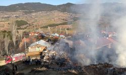 Çorum'da çıkan yangında 2 ev ile ambar zarar gördü