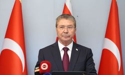 Cumhurbaşkanı Yardımcısı Yılmaz, Ercan Havalimanı'nda açıklamalarda bulundu: