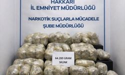 Hakkari'de 64 kilogram uyuşturucu ele geçirildi