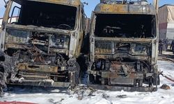 Mersin'de park halindeki 2 tırda çıkan yangın söndürüldü