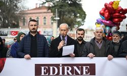 Mescid-i Aksa'nın ibadete kapatılması Edirne'de protesto edildi