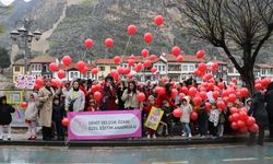 Amasya'da anaokulu öğrencileri özel öğrencilerle balon uçurup pasta kesti