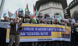 İsrail'in Gazze'ye yönelik saldırıları İstanbul'da protesto edildi