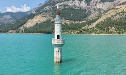 Mersin'de Alaköprü Barajı'nın dolmasıyla eski yerleşim yeri su altında kaldı