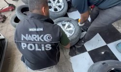 Mersin'de pikabın lastiklerine gizlenmiş 8 kilo 266 gram eroin ele geçirildi