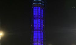 Sabiha Gökçen Havalimanı Kulesi otizme dikkati çekmek için mavi ışıkla aydınlatıldı