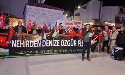 Sinop'ta İsrail ordusunun Küresel Sumud Filosu'na saldırısına tepki gösterildi