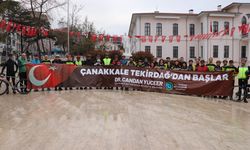 Tekirdağ'dan Çanakkale'ye 40 bisikletli şehitler için pedal çevirdi