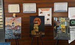 Alaeddin Yavaşca Güzel Sanatlar Lisesi öğrencilerinin 'İstanbul' konulu resim sergisi açıldı