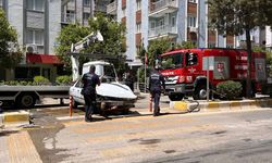 Aydın'da devrilerek yanan otomobilin sürücüsü yaralandı