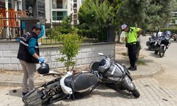 Aydın'da iki motosikletin çarpıştığı kaza güvenlik kamerasında