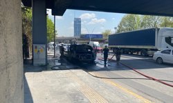 Başkentte seyir halindeki kamyonette çıkan yangın söndürüldü