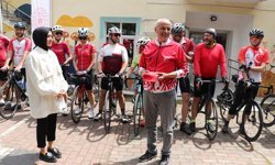 Bisikletçilerin Selanik'ten Samsun'a taşıdığı 'Ata toprağı' Tekirdağ'a ulaştı