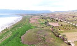 Eğirdir Gölü ilkbaharda havadan görüntülendi