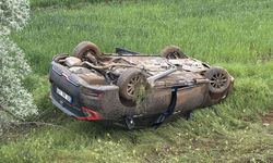 Erzincan'da şarampole devrilen otomobildeki 4 kişi yaralandı