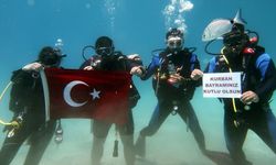 Fethiye'de dalgıçlar Kurban Bayramı'nı deniz dibinde kutladı