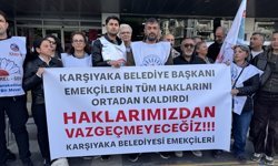 Karşıyaka Belediyesinde görevli memurlar 'Emek Nöbeti'ne başladı