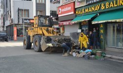 Samsun'un Havza ilçesinde selin ardından temizlik çalışmaları sürüyor