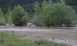 Tokat'ta Kelkit Çayı'nın taşması sonucu bazı ev ve arazileri su bastı