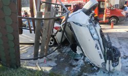 Zonguldak'ta takla atan otomobilin akaryakıt istasyonundaki çocuklara çarpması sonucu 6 kişi yaralandı