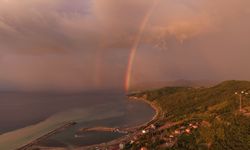 Sinop'ta oluşan çift gökkuşağı dron ile görüntülendi