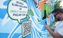 UEDAŞ'tan trafo duvarına klima kullanımında 24 dereceyi öneren grafiti çalışması