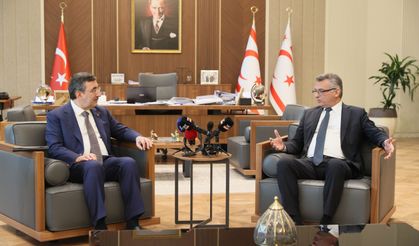 Tufan Erhürman, Türkiye Cumhuriyeti Cumhurbaşkanı Yardımcısı Cevdet Yılmaz ile görüştü