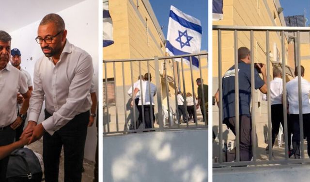İsrail'e giden İngiliz bakan siren sesleri yükselince soluğu sığınakta aldı