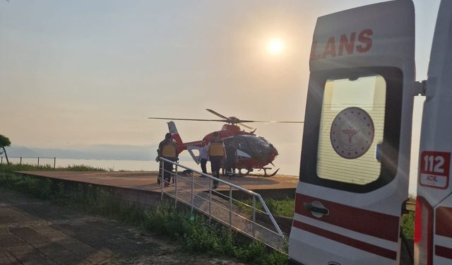 Trabzon'da ambulans helikopter, yaylada rahatsızlanan kadın için havalandı