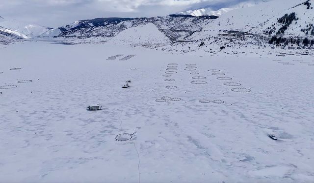 Adıyaman'daki Çat Barajı tamamen dondu