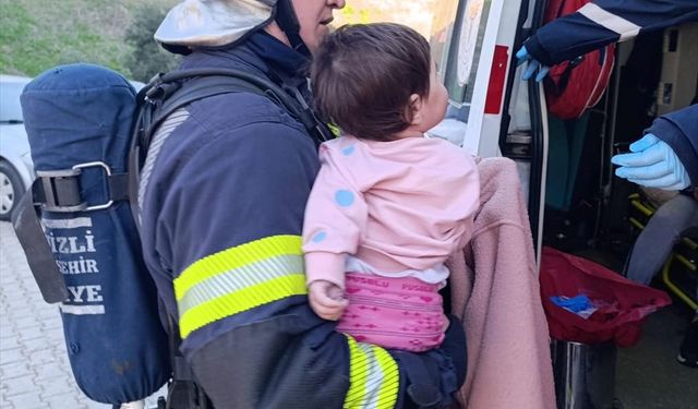 Denizli'de apartman dairesinde çıkan yangın hasara neden oldu