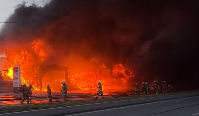 GÜNCELLEME - Büyükçekmece'de tarım şirketinin deposunda çıkan yangına itfaiye müdahale ediyor