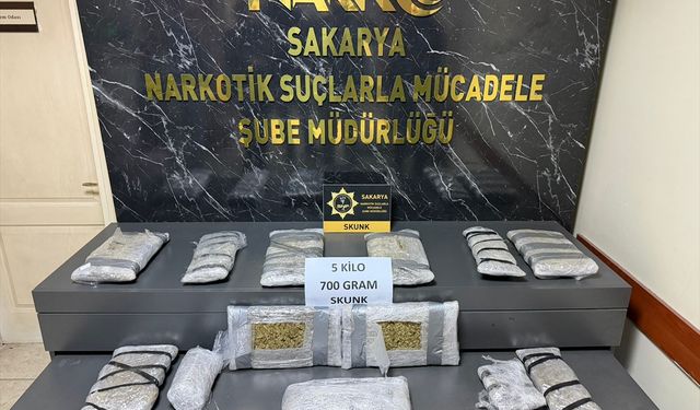 Sakarya'da otomobilinde 5 kilo 700 gram uyuşturucuyla yakalanan şüpheli tutuklandı