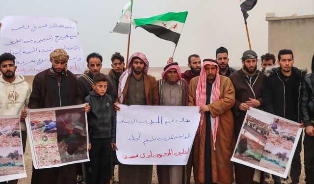 Suriye'de YPG'nin öldürdüğü sivillerin aileleri, yakınlarının naaşlarının teslim edilmesi için gösteri düzenledi