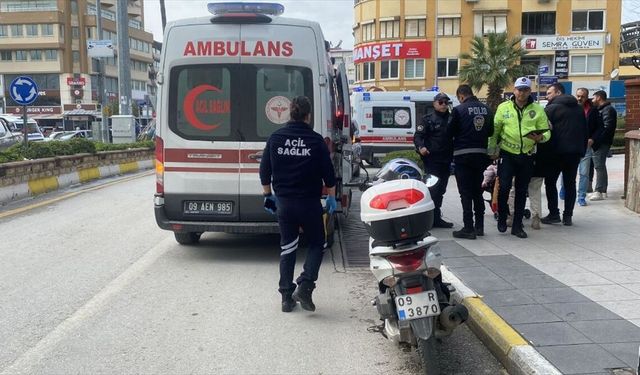 Aydın'da motosikletin devrilmesi sonucu sürücü, eşi ve kızları yaralandı